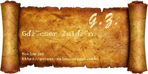 Gácser Zalán névjegykártya